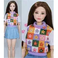 Blume Plaid Shirt Jeans Rock 11.5 Puppe Kleidung für Barbie Outfits für Barbie Kleid "Puppenhaus