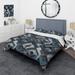 Designart "Grey Concrete Symmetry Geometric" Teal Modern Bedding Set With Shams