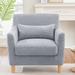 Living Room Single Sofa Chair with Lumbar Pillow, Boucle Upholstered Accent Sofa Arm Chairs Modern Deep Seat Desk Chairs