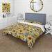 Designart "Harvest Celebration Vintage Sunflower " Green Cottage Bedding Set With Shams