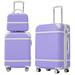 3-Pcs Luggage Set w/Spinner TSA Lock,20" 24"&12in Cosmetic Case,Purple