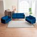 3-Piece Modern Velvet Upholstered Living Room Sofa Set with 3-Seater Sofa and 2 Loveseats, Handmade Woven Tufted Back & Arms