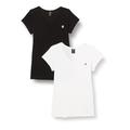 G-STAR RAW Damen Eyben Slim V-Neck T-Shirt 2-Pack, Mehrfarben (dk black/white D23830-4107-8746), S