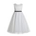 Ekidsbridal V-Back Lace Edge White Flower Girl Dresses Baptism Wedding Reception Formal Evening Gown 183 10