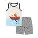 Shiningupup Boys Summer Animal Print Camisole T Shirt Short Sleeve Shorts Two Piece Set Casual Outing 2 To 7 Years Baby Toddler Boy Clothes Summer 3T Toddler Romper Boys 2T 3T