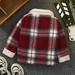 LYCAQL Baby Boy Clothes Kids Toddler Child Baby Boys Girls Shirt Jacket Plaid Long Sleeve Lapel Button Down Winter (Red 18-24 Months)