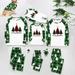 Penkiiy Family Christmas Pjs Matching Sets Pet Cute Warm Christmas Plaid Printed Pet Clothing Green-B Christmas Pajamas