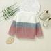 LYCAQL Baby Girl Clothes Toddler Baby Girl Boy Patchwork Color Block Knit Sweater Warm Sweatshirt Long Sleeve Toddler (Pink 2-3 Years)