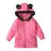 JWZUY Toddler Cute Bear Ear Hooded Outwear Full Zip Kids Boys Girls Fleece Lined Winter Coat Pink 3-4 Years