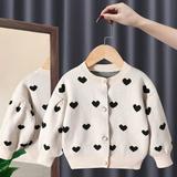 KYAIGUO kids Baby Pullover Sweater Winter Pullover Clothes Top Knit Light Heart Knit Sweater Coat for Autumn Fall and Winter Girls Kids Heart Sweater 3M-7T