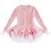 B91xZ Little Girls Sweaters Dress Pullover Winter Baby Kids Crochet Sweater Tulle with Girls Dress&Skirt (Pink 5-6 Years)