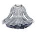 B91xZ Little Girls Sweaters Dress Pullover Winter Baby Kids Crochet Sweater Tulle with Girls Dress&Skirt (Brown 6-7 Years)