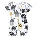 Wiueurtly Baby Gender Neutral Toddler Kids Baby Boys Cartoon Print Romper Jumpsuit Outfit Clothes Summer