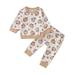 Tosmy Toddler Kids Boys Girls Clothes Set Outfit Print Long Sleeve Sweatshirt Tops Pants Pajams 2 Piece Set Outfits Kids Outfits