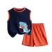 Shiningupup Toddler Boys Girls Sleeveless Cartoon Cute Fashion Prints Tops Shorts 2Pcs Outfits Clothes Set for Kids Clothes Baby Outfit 0 3 Months Boy Baby Boy Clothes