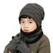 CSCHome 3-10Y Toddler Boys Hat Warm Mittens Scarf Set Warm Toddler Winter Cap Gloves Neck Warmer for Boys Girls Toddler Winter Hat Baby Knitted Baby Hat Scarf Gloves Earflap