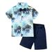 Shiningupup Summer Toddler Boys Short Sleeve Prints Tops Shorts Two Piece Outfits Set for Kids Clothes Baby Boy Toddler Boy Shirts 4T Full Sleeve Toddler Romper 4T Boy