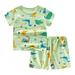 Shiningupup Boy Shorts Sets Outfit Kid Dinosaur Pattern Short Sleeve Shirt Top Shorts Suits 2 Piece Tracksuit Summer Outfits for Kids Boys 9 To 11 Toddler Clothes for Boys 4T Pants