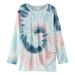 adviicd Girl s Casual Boho Floral Print V Neck Long Sleeve Loose Blouses Shirts Tops Blue L