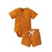 Summer Toddler Boys Short Sleeve Solid T Shirt Rompers Tops Shorts Child Kids 2Pcs Set&Outfits Gifts for Kids under 10 Baby Gifts for Boys Custom Toddler Romper 3T Boy Baby Bodysuit Girl