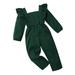 Shiningupup Kids Toddler Baby Girls Boys Solid Spring Winter Long Sleeve Button Ruffle Romper Jumpsuit Clothes Gifts for Men Baby Boy Clothes 6 9 Months Romper Toddler Romper Boys 2T 3T