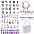 FUNIER Charm Bracelet Making Kit for Girls Kids Jewelry Making Kits Jewelry Making Charms Bracelet Making Set with Bracelet Beads Jewelry Charms and DIY Crafts with Gift Box