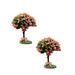 2PC Miniature Multicolour Tree Cherry Tree Artificial Flower Tree Decoration Mini Love Tree Desk Decorations Mini Ornaments Desktop Ornament Plastic Ornaments