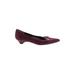 Etienne Aigner Flats: Burgundy Print Shoes - Women's Size 10 - Pointed Toe