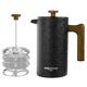 POLIVIAR Cafetiere 4 Cup, French Press Coffee Maker with Wood Handle, Double Walled Insulated Cafetiere &1 Extra Filter, Stainless Steel Coffee Press for Good Coffee and Tea