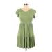 Olivia Rae Casual Dress - Mini: Green Print Dresses - Women's Size Medium