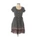 Alya Casual Dress - A-Line Scoop Neck Short sleeves: Black Dresses - Women's Size Large