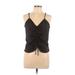 Nine West Sleeveless Blouse: Black Tops - Women's Size X-Large