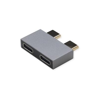 ROLINE USB 3.2 Gen 2 Adapter, 2x USB Typ C - 2x Typ C, ST/BU, silberfarben Image