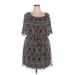 En Focus Casual Dress - Popover: Black Chevron/Herringbone Dresses - Women's Size 18