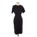 MM. LaFleur Casual Dress - Sheath High Neck Short sleeves: Black Solid Dresses - Women's Size 0