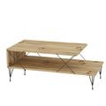 Millwood Pines Camrynne 4 Legs Coffee Table w/ Storage Wood/Metal in Brown | 15.75 H x 39.37 W x 19.69 D in | Wayfair