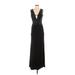 As U Wish Cocktail Dress - A-Line Plunge Sleeveless: Black Print Dresses - Women's Size 5