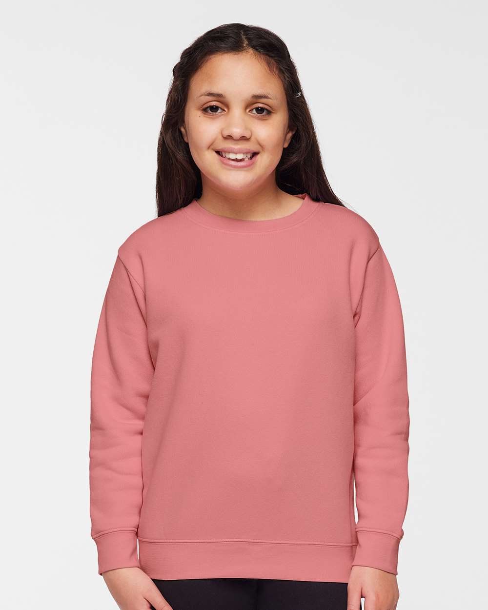 LAT L2225 Youth Fleece Sweatshirt in Mauvelous size Large | Cotton/Polyester Blend 2225LA, 2225