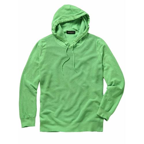 Mey & Edlich Herren Kapuzenpullover Regular Fit Gruen einfarbig