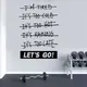 LET'S GO Motivational Decal Walk Running Hiking Bike Vinyl Wall Sticker Home Gym Workout Quote Door