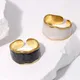Edelstahl antike unregelmäßige Tropfen Glasur Gold Farbe Ringe für Frauen eleganten Party Schmuck