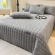 New Light Luxury Lambswool Bed Cover Thickened Anti-Slip Bed Solid Color Warm Quilted Bedspread