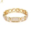 18 Karat vergoldet Cluster Zirkonia Tennis Kette Armband 12mm vereist bling großen cz Charme Hip Hop Schmuck Geschenke nyb015