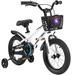 Kids Bike 16 inch with Training Wheels Freestyle Chlidren s Bicycle for 4-10 Year Old Boys & Girls with Bell Basket and fender White