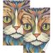 SKYSONIC 2 PCS Colorful Hair Cat Bath Towels Set 16 x28 Cotton Face Towel Water Absorbent Lightweight Quickdry Hand Towels for Bathroom Ktichen Travel Gym