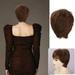 Ediodpoh Women Wig Short Hair Mixed Brown Synthetic Hair Wigs for Women High Temperature Silk Rose Mesh Head Cover Wigs for Women Brown