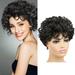 Ediodpoh Short Hair Ladies Small Curly Wig Head Set Short African Female Curly Hair Head Wigs for Women A