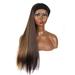 Ediodpoh Brown Long Straight Headband Wig for Black Women Dark Brown Headband Wig Natural Look 150% Density Synthetic Wig Heat 27 Inches Wigs for Women black