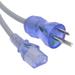 Cable Central LLC (50 Pack) 6Ft Hospital Grade Power Cord 5-15P to C13 SJT 16/3 Clear Blue - 6 Feet