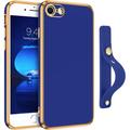 for iPhone SE 2022 Case iPhone SE 2020 Case iPhone 7 Case iPhone 8 Case Slim Fit Flexible Electroplated with Wristband Kickstand Holder Protective Case for iPhone SE 2022/2020/7/8-Blue